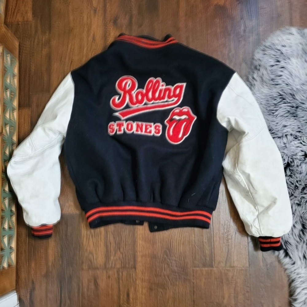 90s Rolling Stones Navy and White Jacket